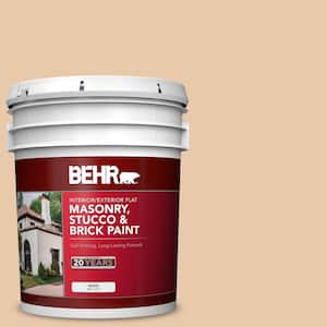 5 gal. #S250-2 Almond Biscuit Flat Interior/Exterior Masonry, Stucco and Brick Paint
