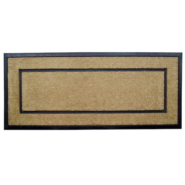 Nedia Home DirtBuster Single Picture Frame Black 24 in. x 57 in. Coir with Rubber Border Door Mat