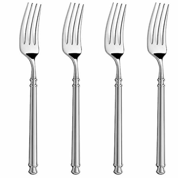 Manual Forged 18/10 Stainless Steel Dinner Forks with Modern Round Handles, Set of 4, 8 in. Length Set
