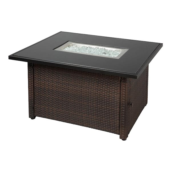Endless Summer 40,000 BTU Brown/Black Rectangular Metal LP Gas Outdoor Fire Pit Table