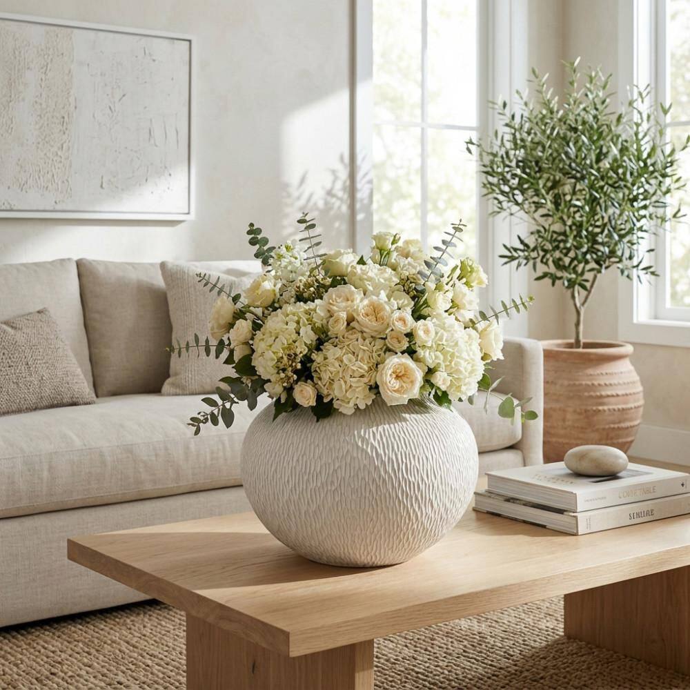 14.75 in. White Round Ceramic Textured Bowl price history on PriceWatchPro
