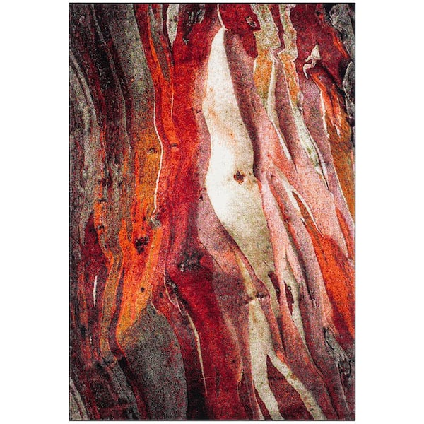 SAFAVIEH Glacier Red/Multi 7 ft. x 9 ft. Geometric Area Rug