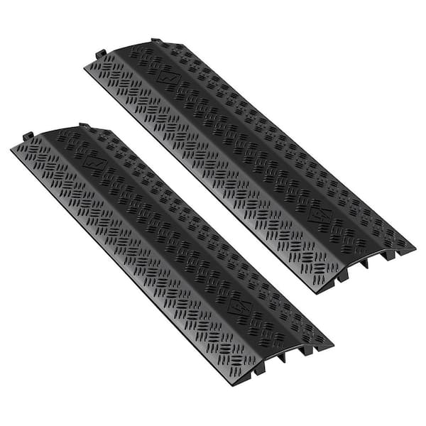 Drop Over Cable Cover, 17,500 lbs. /Axle, Heavy Duty Ramp, Floor Cord Cover for High Traffic, Indoor/Outdoor, 2-Pack