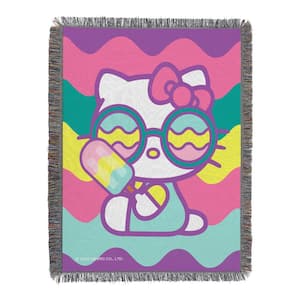 Hello Kitty, Cool Kitty Woven Tapestry Throw Blanket, 48 in. x 60 in.