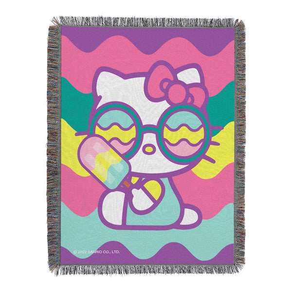 Hello Kitty Let's Chat Woven Tapestry Throw Blanket