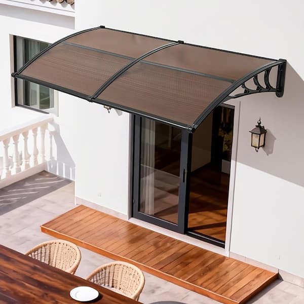 Door Awning 38 x 78 in., Weather Protection, Snow and Sun, Outdoor Window Canopy with Drainage and Bracket, 2025 Update