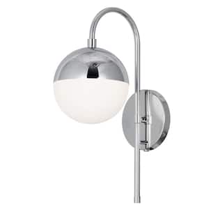 Dayana 6 in. 1-Light Polished Chrome Wall Sconce
