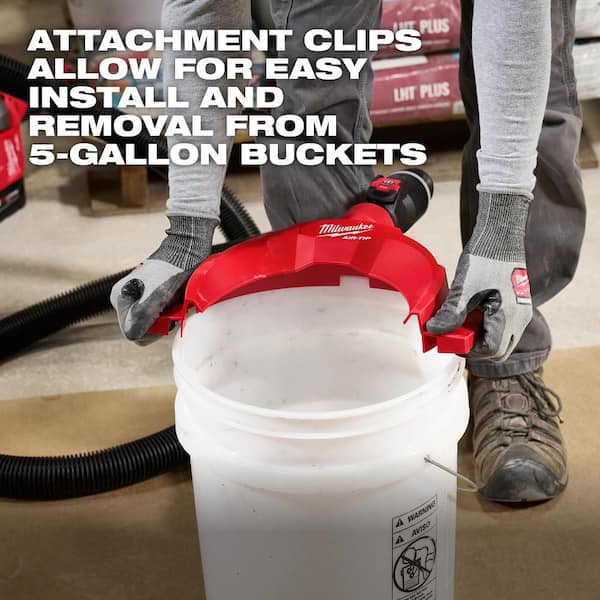 Dust Extraction Bucket Collector – Spring-Clip Attachment For Mixing Buckets, Reduces Dry Mix Dust