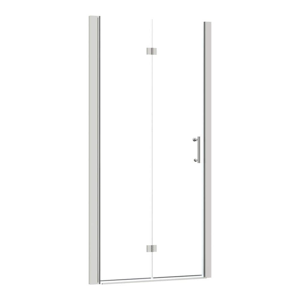 Stainless Steel Brushed 32 to 33-3/8 in. W x 72 in. H Frameless Bifold Shower Door for Bathroom with Clear Glass price history on PriceWatchPro
