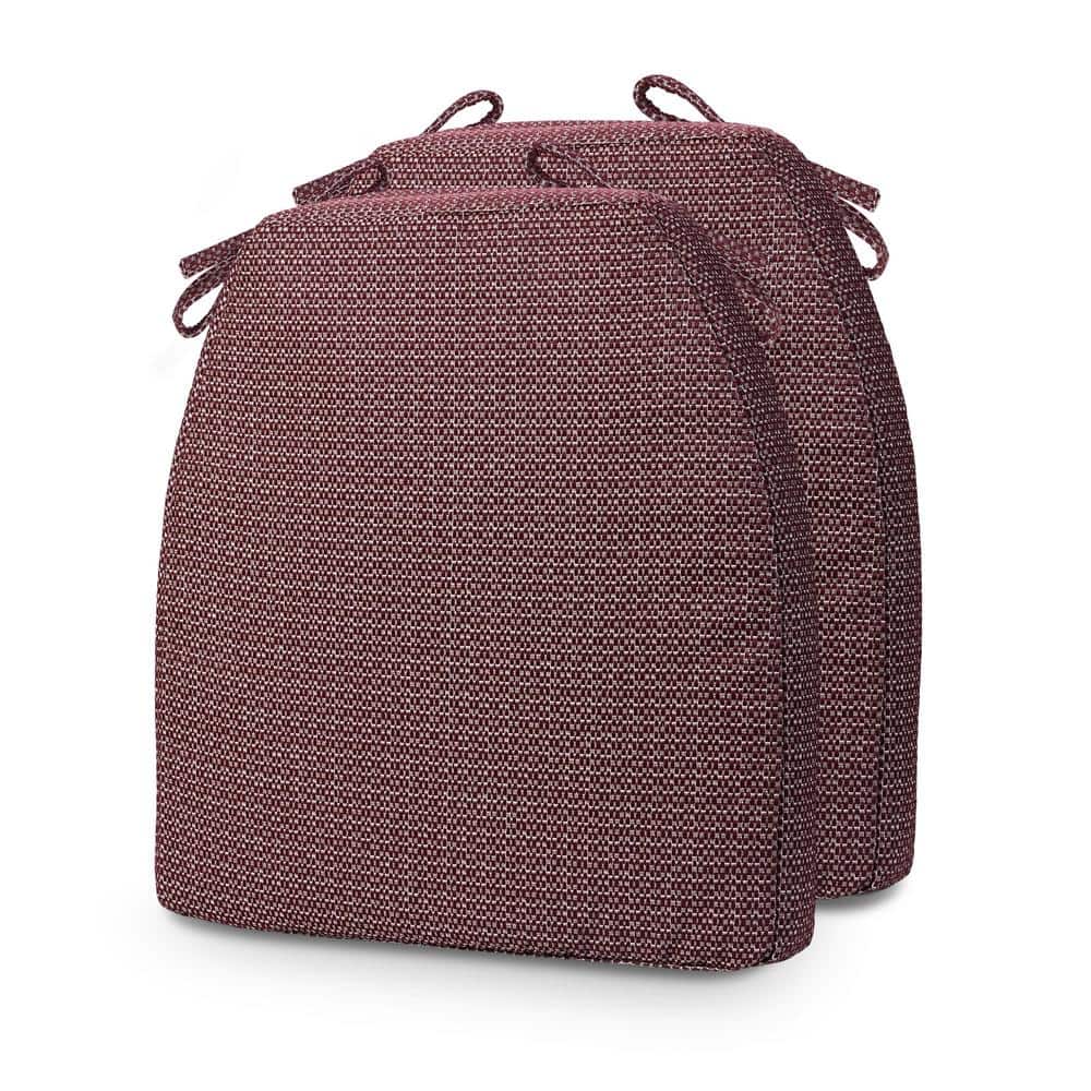 2-Piece 17 x 2 Dark Red Outdoor Trapezoid Lounge Chair Cushion in Seat Back
