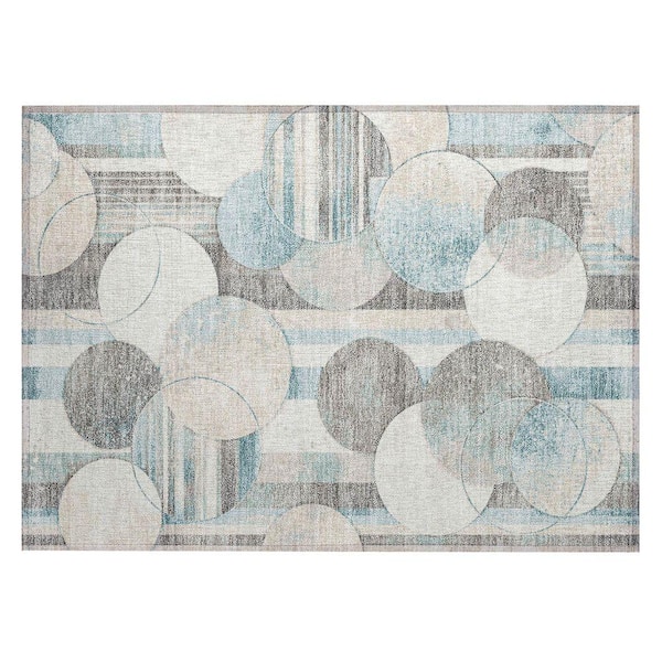 Chantille Machine Washable Indoor/Outdoor Abstract ACN2778 Teal 2 ft. x 3 ft. Accent Rug