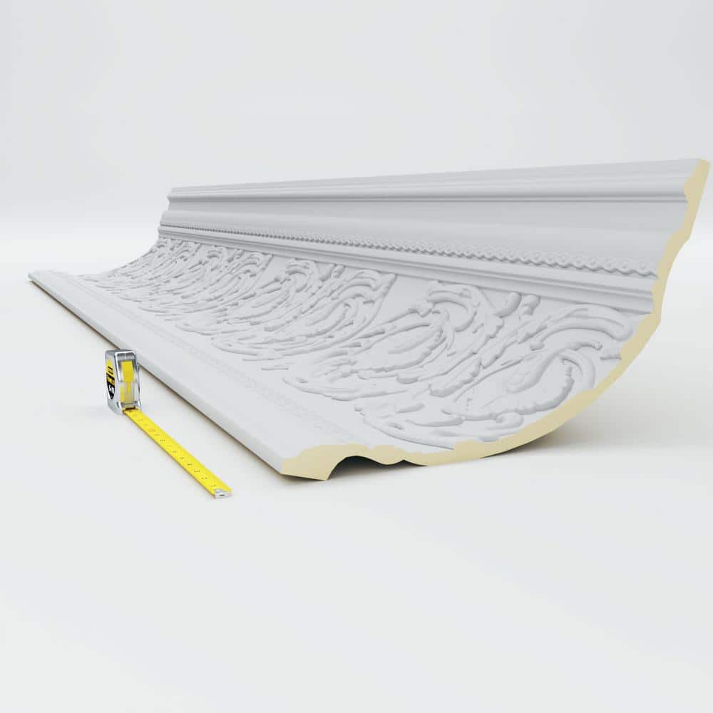 Primed White Polyurethane Geometric Crown Moulding Sample