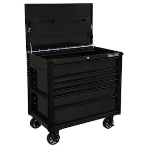 EX Series 41 in. 6 Drawer Tool Cart with Bumpers Matte Black with Black Drawer Pulls