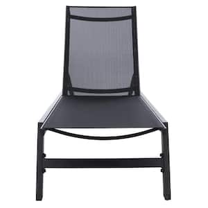 Fionne Black 1-Piece Metal Outdoor Lounge Chair without Cushion