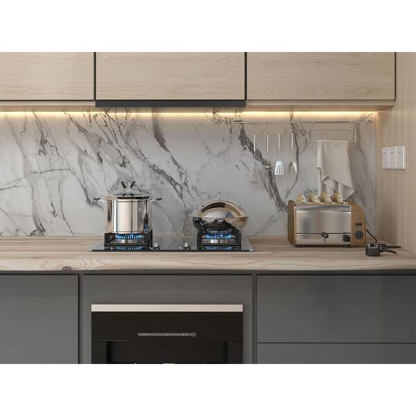 Interbuild 8 ft. L x 25.5 in. D, Unfinished Acacia Butcher Block Standard Countertop, with Live Edge