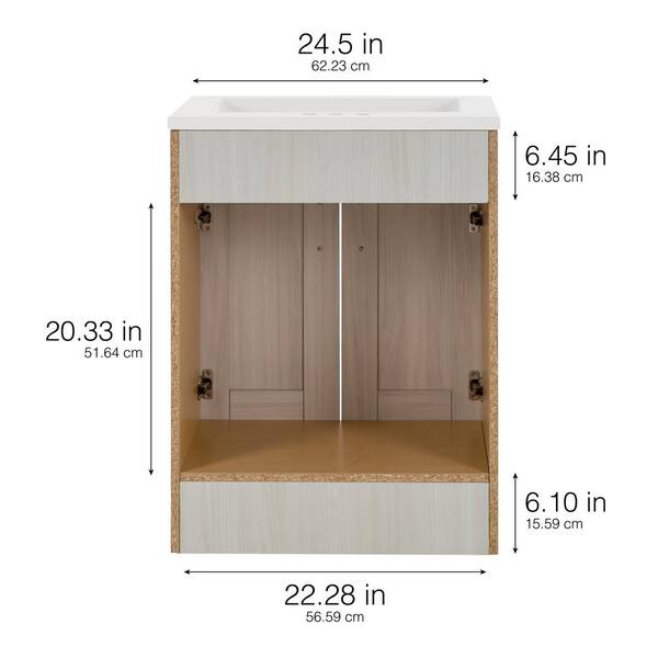 Glacier Bay Arla 25 in. Single Sink Elm Sky Freestanding Bath