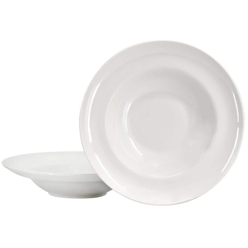 Gibson Home Great Essentials 20 fl. oz. White Fine Ceramic Entree Bowl Set of 2