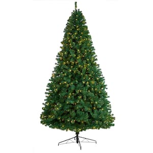 9 ft. Northern Tip Artificial Christmas Tree with 650 Clear LED Lights and 1860 Bendable Branches