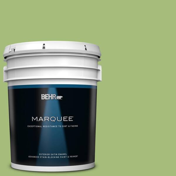 BEHR MARQUEE 5 gal. #P370-5 Lazy Caterpillar Satin Enamel Exterior Paint & Primer