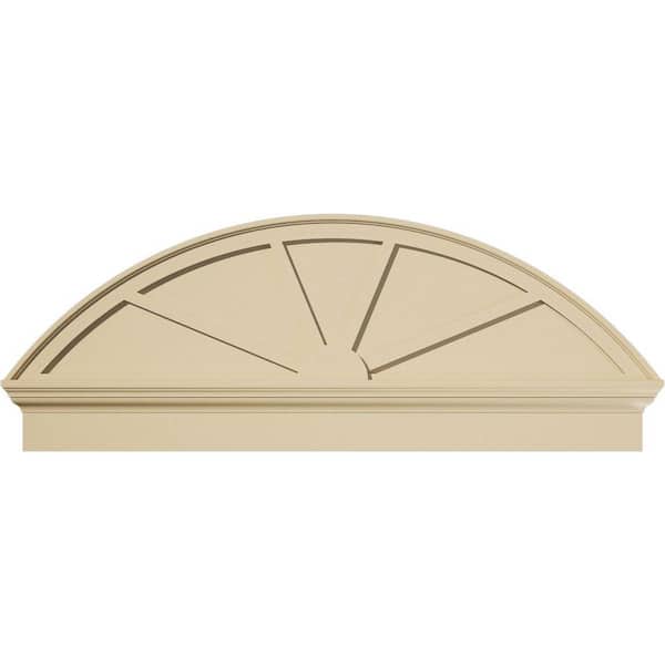Ekena Millwork 52-in W x 19-7/8-in H x 2-3/4-in P Segment Arch 4-SpokeSignature Urethane Combination Pediment, Primed Tan