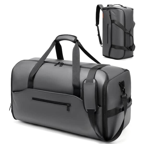 45L Carry On Convertible Garment Duffle Bag with Shoulder Strap, 3-in-1 Convertible, Water Resistant, in Gray
