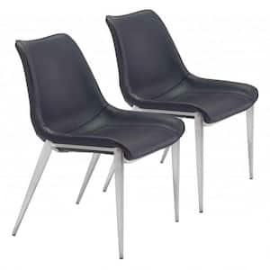 Julia Black and Silver Metal Side Dining Chair (Set of 2)