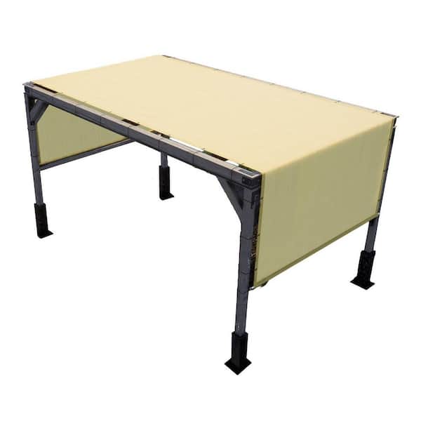 COLOURTREE 12 ft. x 12 ft. Beige Fabric Sun Shade Cloth with Grommets 95% Shade Pergola Cover Canopy(Stainless Steel Weighted Rods)