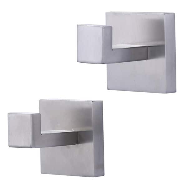ARCORA 2-Pieces Wall-Mounted J-Hook Stainless Steel Bathroom Robe/Towel Hook in Brushed Nickel