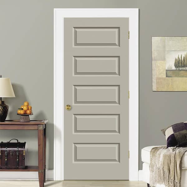 24 in. x 80 in. Rockport Desert Sand Painted Smooth Molded Composite MDF Interior Door Slab