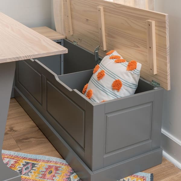 Linon Home Decor Rockhill Nook 3-Piece Square Gray and Maple