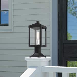 Creekview 15 in. 1-Light Black Cast Brass Hardwired Outdoor Rust Resistant Post Light with No Bulbs Included