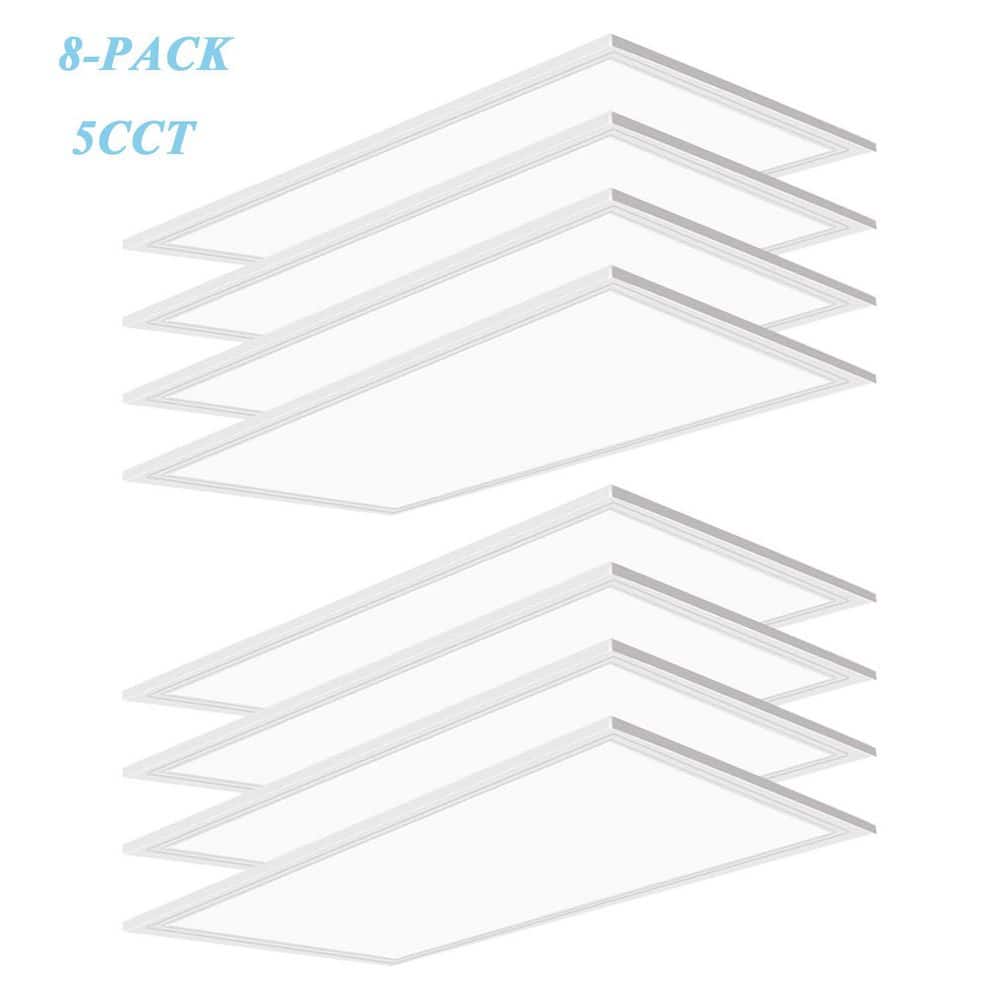 2 ft. x 4 ft. 7700 Lumen White Integrated LED Panel Light 5CCT 0-10V Dimmable Recessed Light Fixture (8-Pack) price history on PriceWatchPro