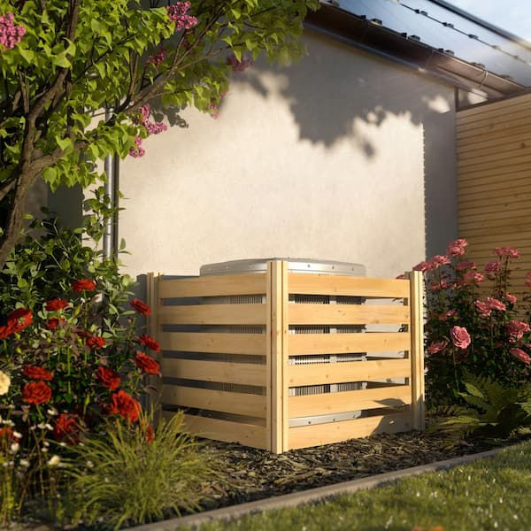 309.17 Gal. Stationary Composter 3-Sided Cedar Wood Stationary Composter