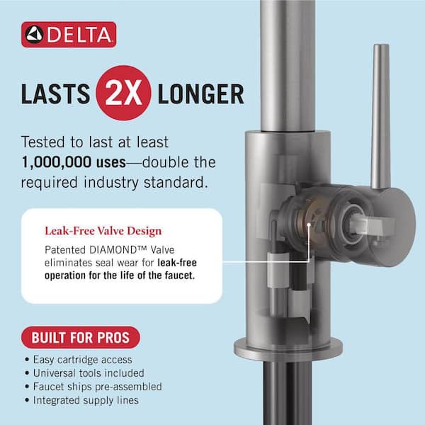 Delta Cassidy Single-Handle Pull-Down Sprayer Kitchen Faucet in