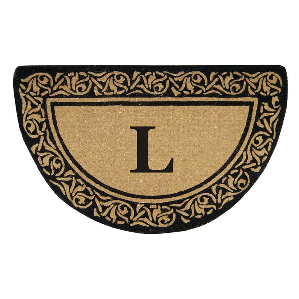 Heavy Duty Bella Brown 22 in. x 36 in. No Backing Coir Monogrammed L Indoor Outdoor Door Mat price history on PriceWatchPro