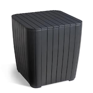 Luzon Rezolith Graphite Outdoor Side Table with Storage