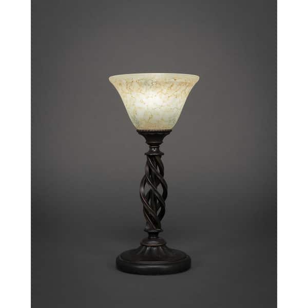 Unbranded Olympia 14 in. Dark Granite Lamp Accent Lamp with Glass Shade