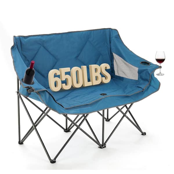 MOEPISY Portable Folding Double Duo Camping Chair Loveseat Padded
