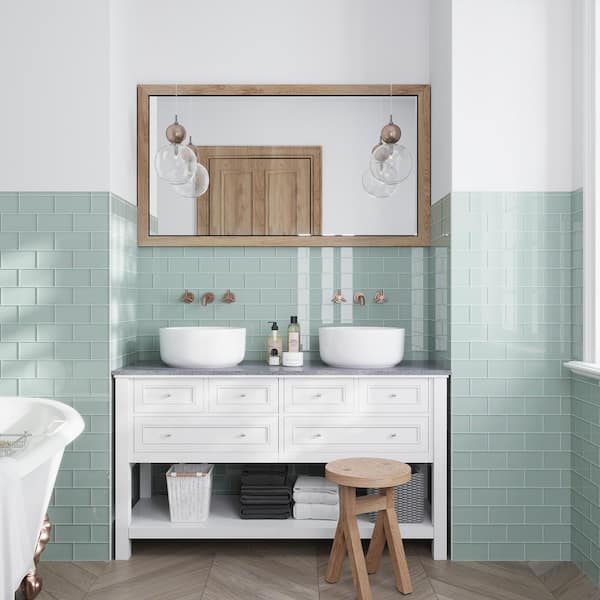 Colorway 3 in x 6 in Light Blue Glass Polished Wall and Floor Tile (30 Cases/150 sq. ft. /Pallet)