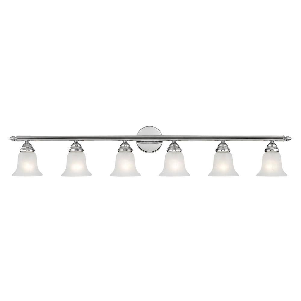 Esterbrook 48 in. 6-Light Polished Chrome Vanity Light with White Alabaster Glass price history on PriceWatchPro