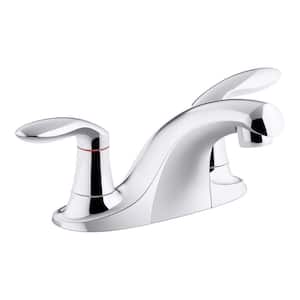 Coralais 4 in. Centerset 2-Handle Bathroom Faucet with Vandal-Resistant Aerator in Polished Chrome