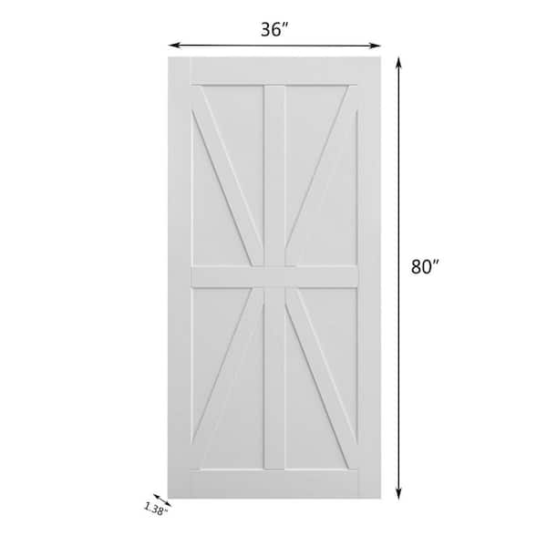 36 in. x 80 in. Solid Bore White Star Style Wood Primed Interior