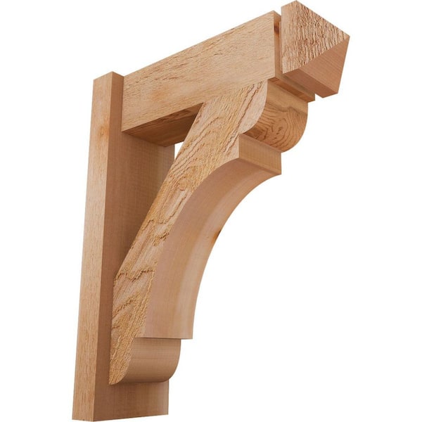 Ekena Millwork 6 in. x 22 in. x 18 in. Western Red Cedar Olympic Arts and Crafts Rough Sawn Outlooker