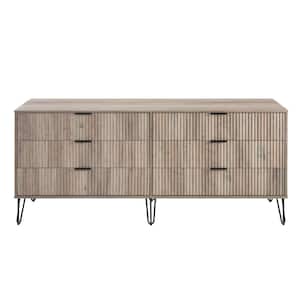 DUMBO Grey Modern 6-Drawer 69.68 in. W Double Dresser