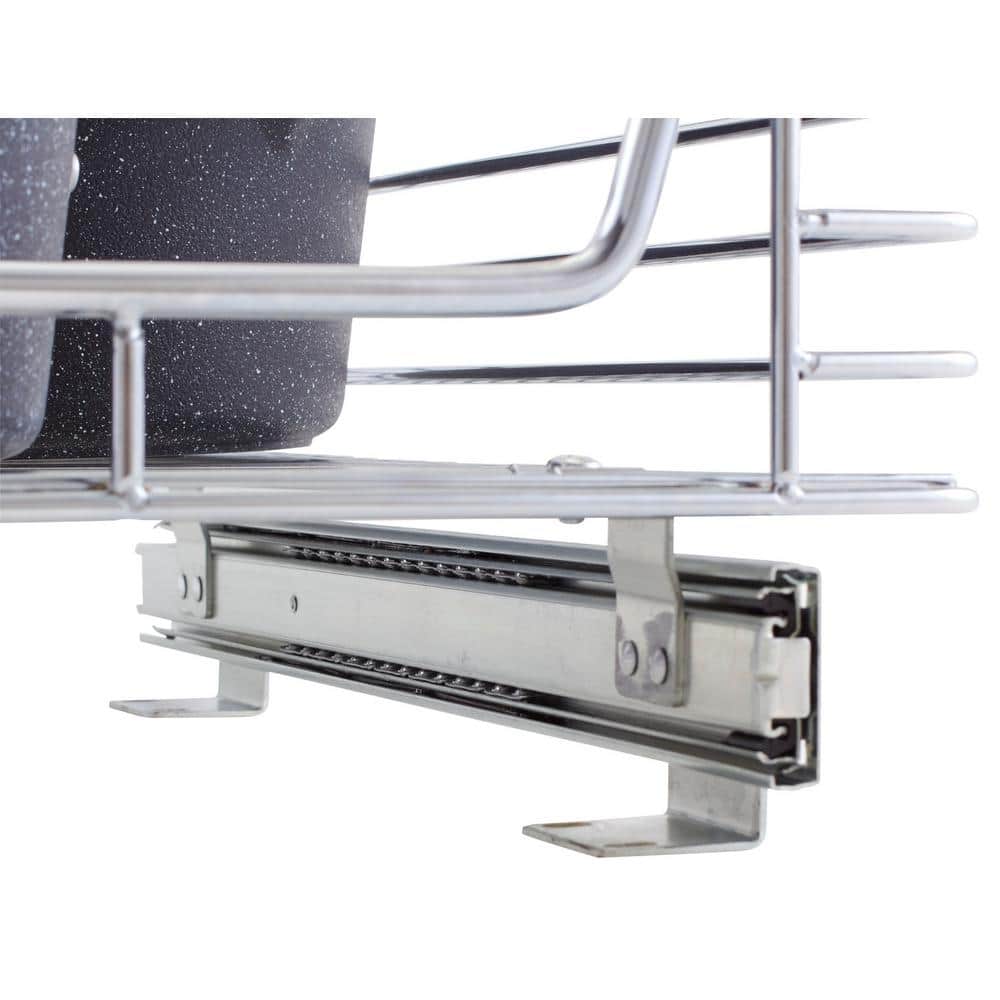 14.5 in. Chrome Sliding Pull-Out Cabinet Organizer