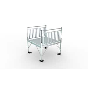 PATHWAY 3G 5 ft. x 5 ft. Solid Aluminum Platform with Vertical Picket Handrails