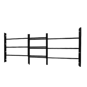 3-Bar Adjustable 22-3/4 in. to 38-1/2 in. Horizontal Fixed Black Window Security Guard