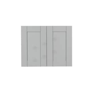 Anchester Assembled 30 in. x 21 in. x 12 in. Wall Cabinet with 2 Doors 1 Shelf in Light Gray