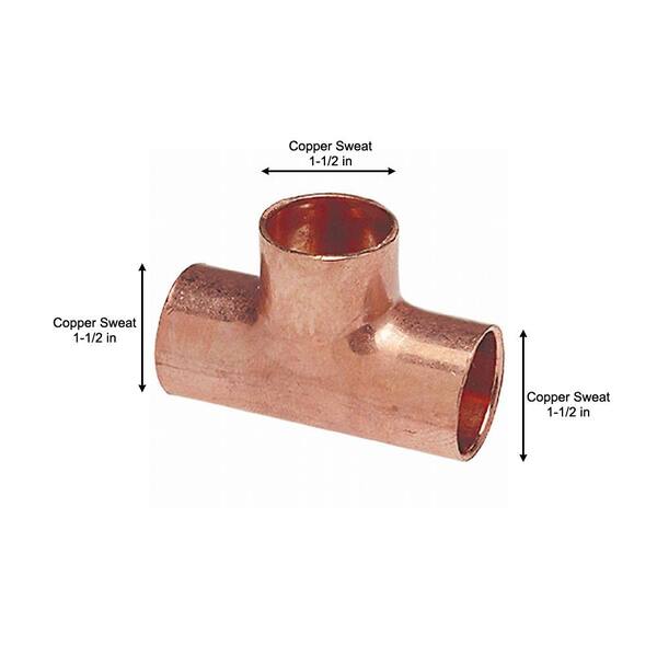 Libra Supply 1 inch 5pcs 1-inch Copper Pressure Sweat Tee C x C x C 1'' 