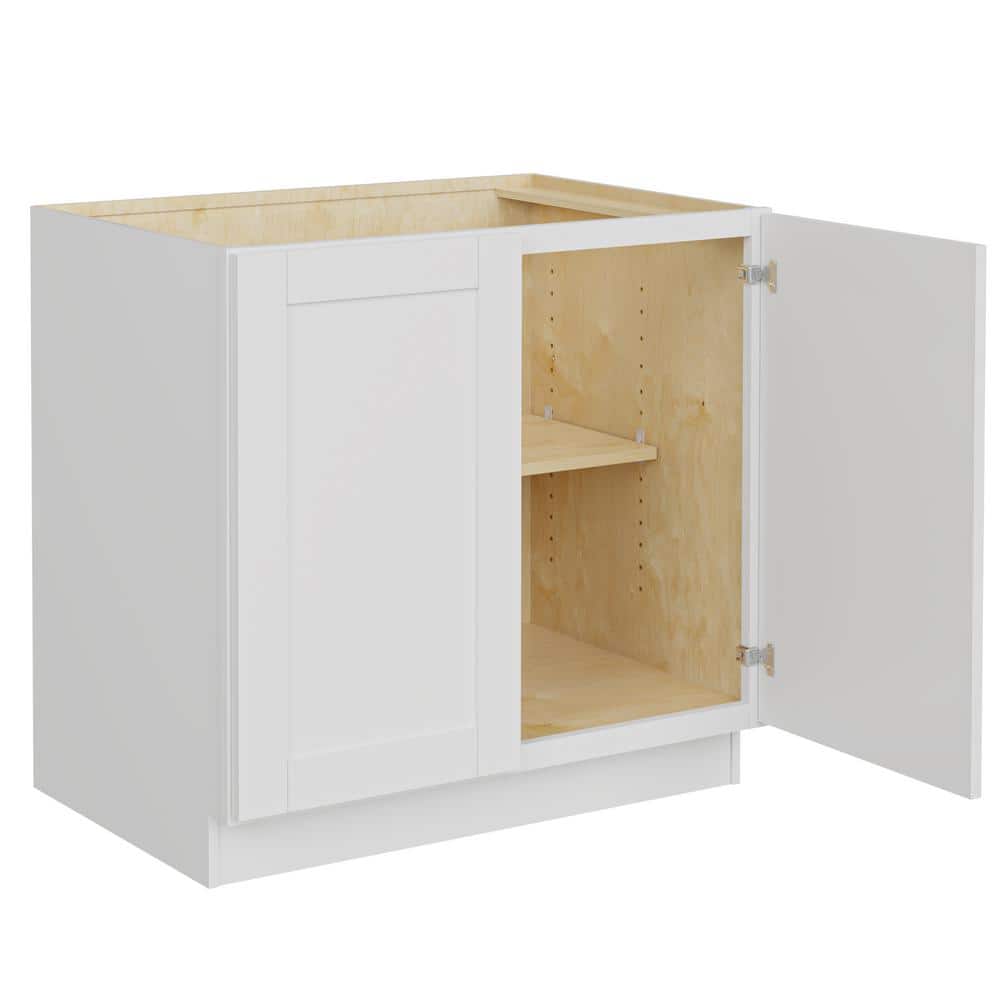 MILL'S PRIDE Richmond Verona White 34.5 in. H x 36 in. W x 24 in. D Plywood Laundry Room Sink Base Cabinet with 1 Shelf -  LB36-RVW